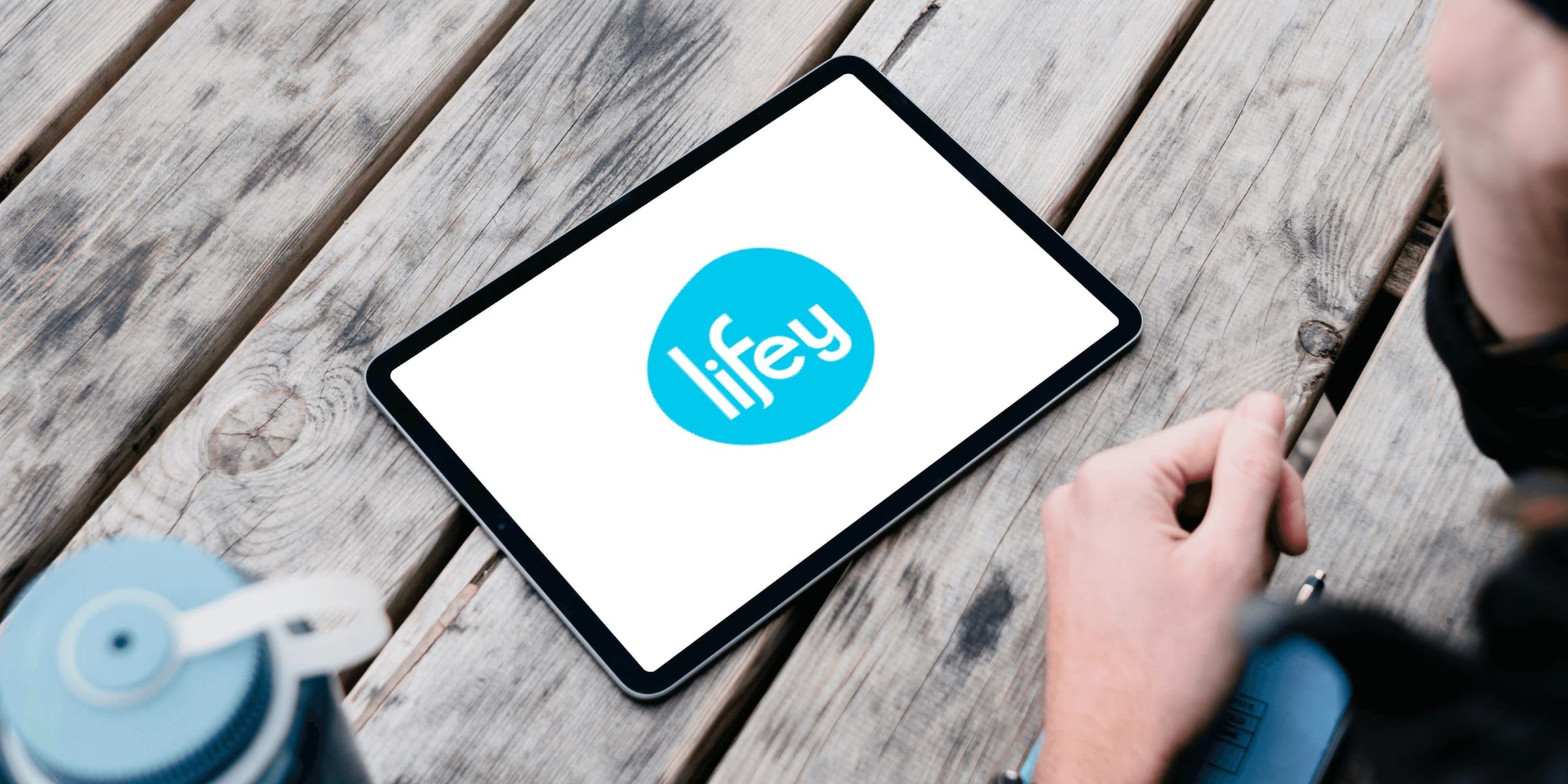 Lifey logo on a tablet