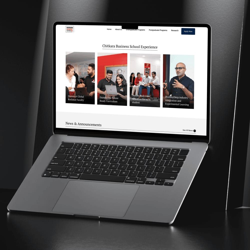 Business school experience section on a laptop