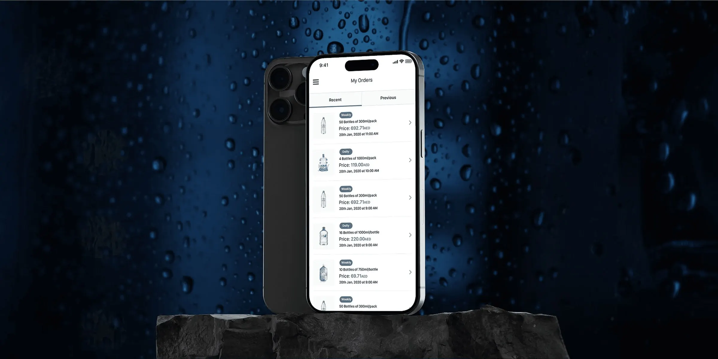 Lifey orders screen on a phone